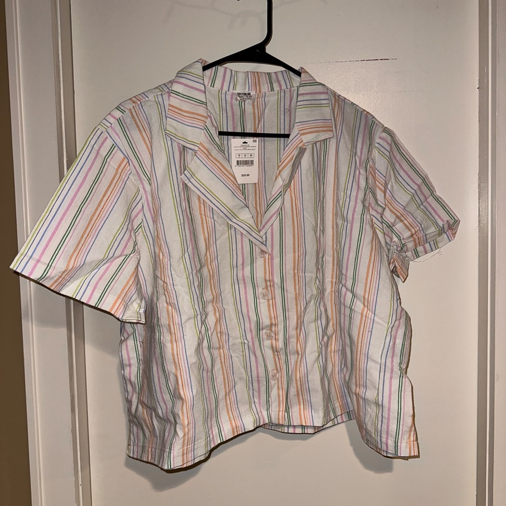 Cotton on. Stripped button down cropped. Brand new!